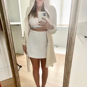 Free people XS zip up lace cardigan w hood